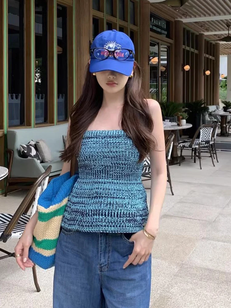 Chic Summer Sweet Sexy One-oulder adient Design Slimming Versatile Knitted Tube Top Vest Korean Sle Regular Svel
Chic Summer Sweet Sexy One-oulder adient Design Slimming Versatile Knitted Tube Top Vest Korean Sle Regular Svel