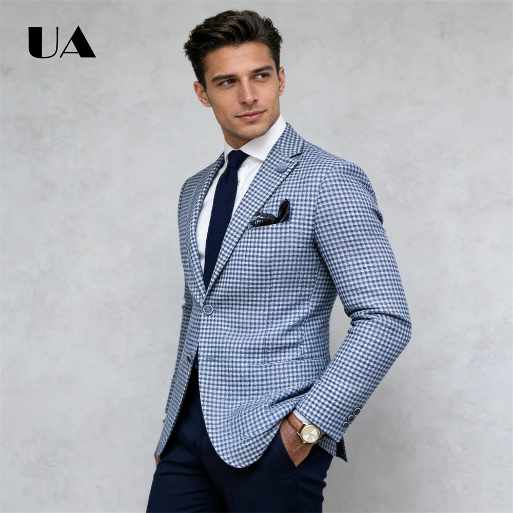 Синий вечерний пиджак в гусиную лапку с острыми лацканами, однобортный, для коктейльных вечеринок, ужинов, свиданий, изысканный наряд
Синий вечерний пиджак в гусиную лапку с острыми лацканами, однобортный, для коктейльных вечеринок, ужинов, свиданий, изысканный наряд