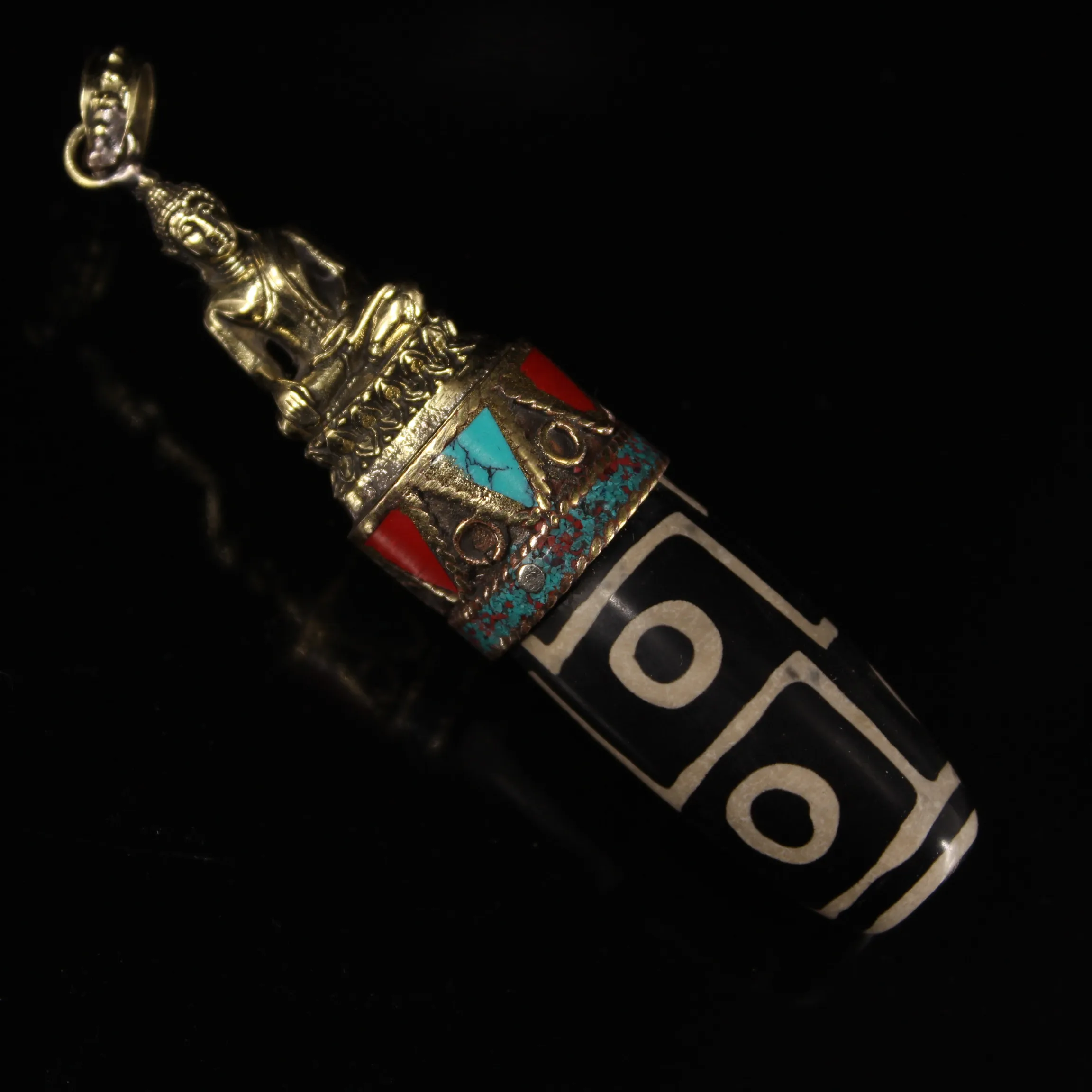 4"Tibetan Temple Collection Old gZi Beads Mosaic Turquoise Buddha Shakyamuni Buddha Buddha beads Amulet Dharma Town House
4"Tibetan Temple Collection Old gZi Beads Mosaic Turquoise Buddha Shakyamuni Buddha Buddha beads Amulet Dharma Town House
