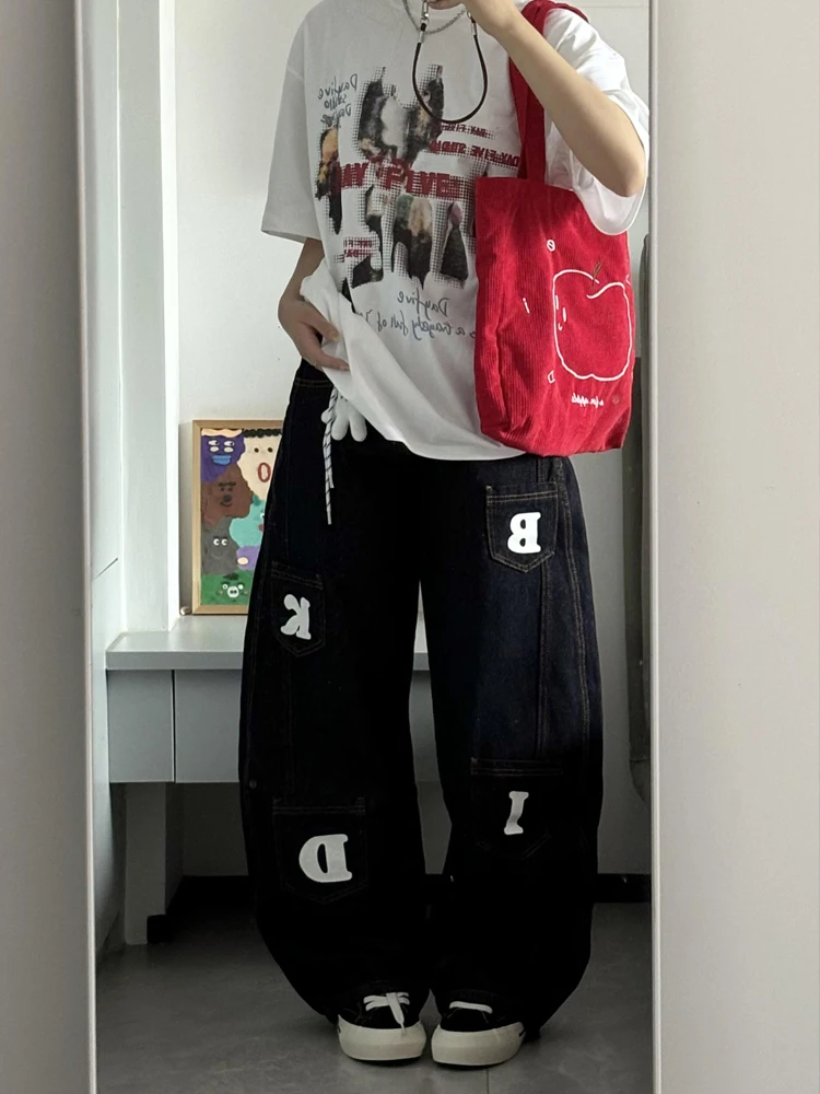 American Retro Washed Multi-Pocket Knife Jeans Women's Loose Wide Leg Pants Design Sense Casual High Waist Denim
American Retro Washed Multi-Pocket Knife Jeans Women's Loose Wide Leg Pants Design Sense Casual High Waist Denim