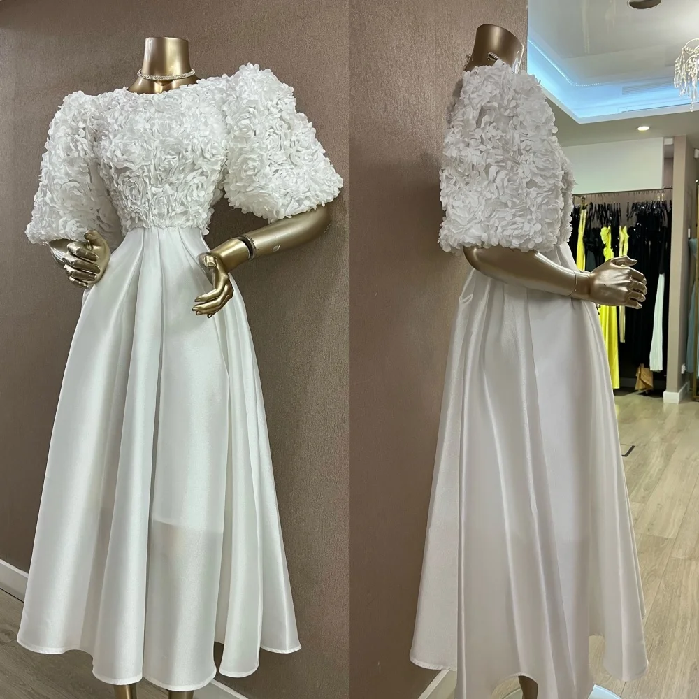 Customized Charmeuse Pleat Flower A-line O-Neck Midi Dresses Bespoke Occasion Homecoming Casual Simple Modern Style
Customized Charmeuse Pleat Flower A-line O-Neck Midi Dresses Bespoke Occasion Homecoming Casual Simple Modern Style