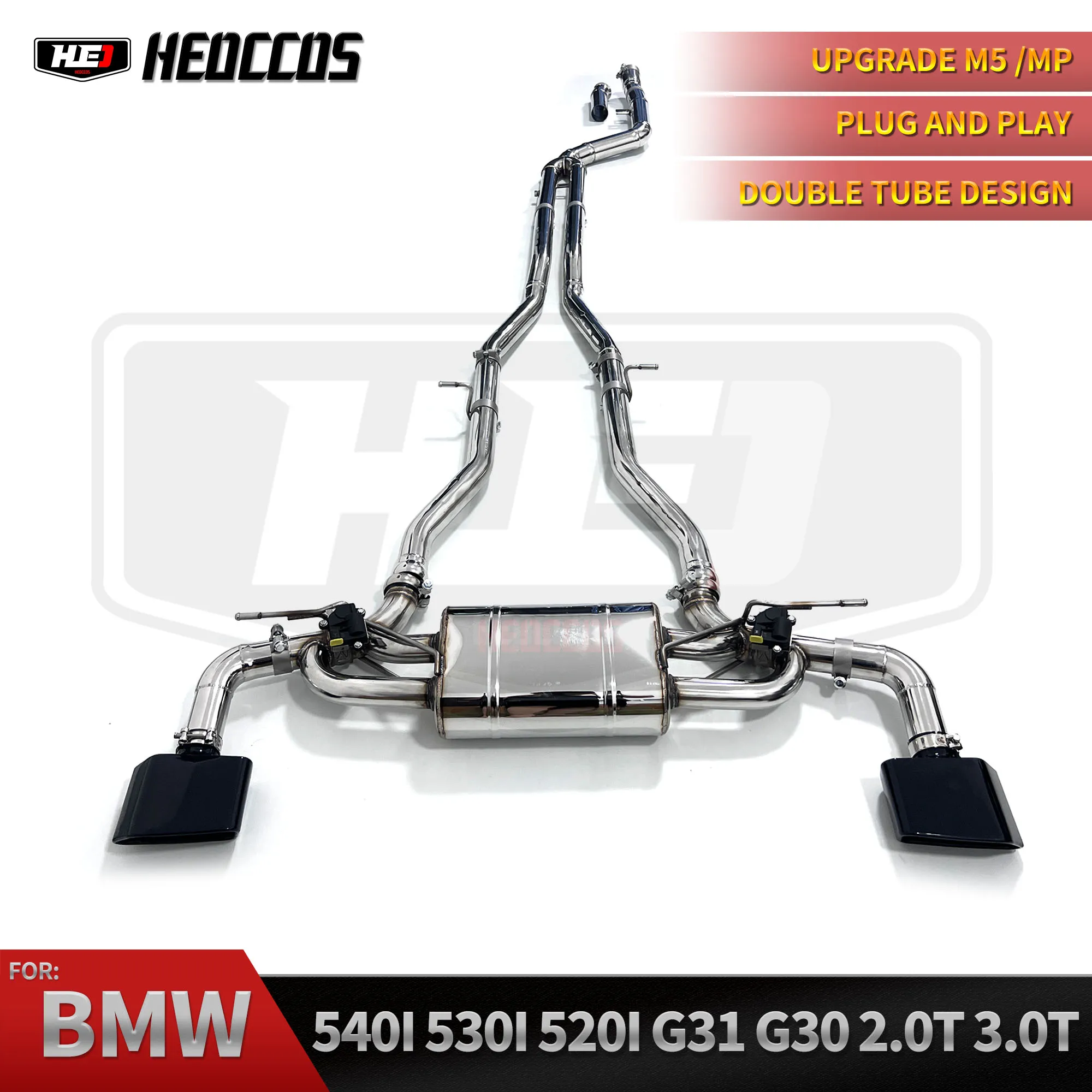 HEO For BMW 540i 530I 520I catback G30 G31 exhaust system valve performance exhaust OEM tips dual pipe design
HEO For BMW 540i 530I 520I catback G30 G31 exhaust system valve performance exhaust OEM tips dual pipe design