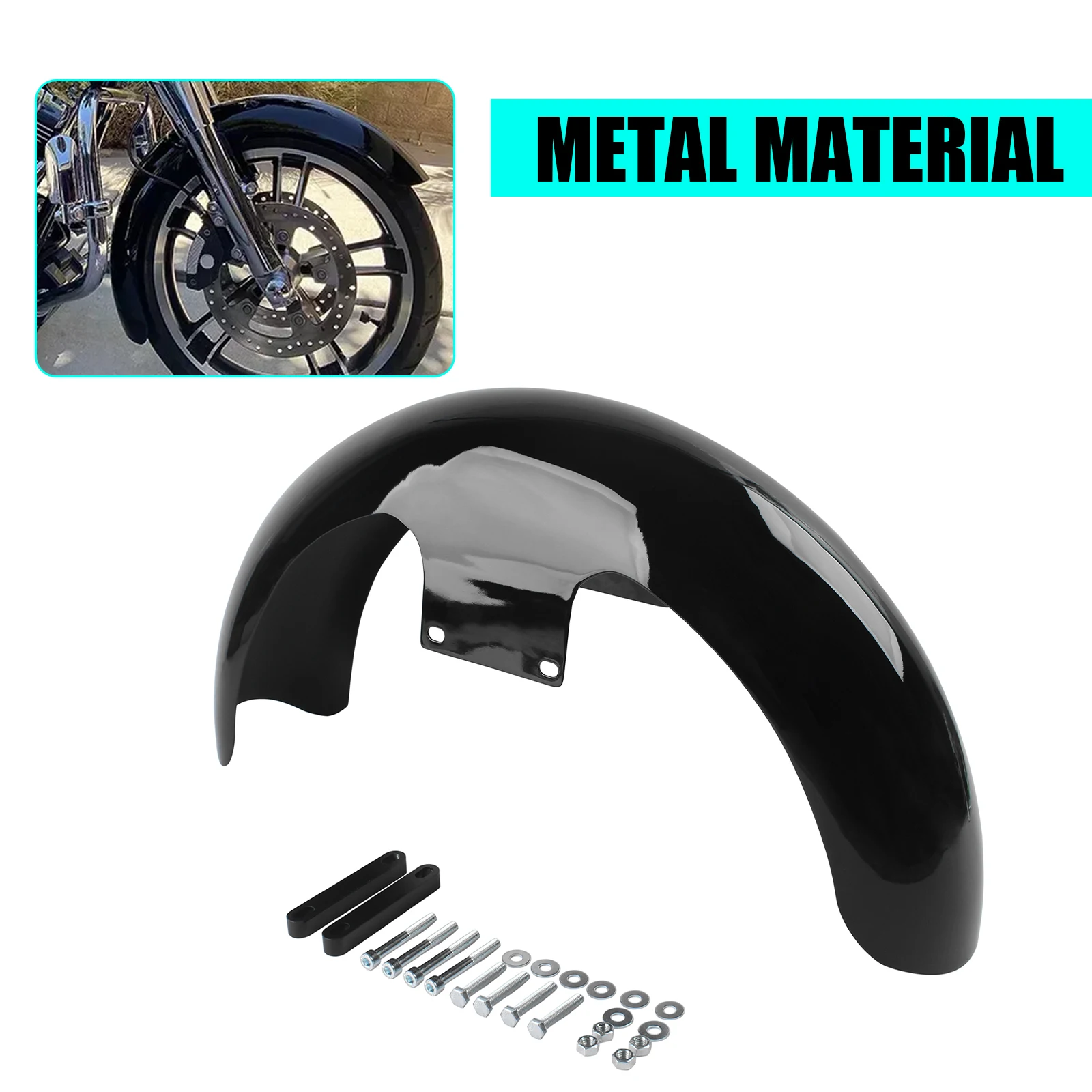 Gloss Black Steel Motorcycle 19" Wheel Tire Front Fender For Harley Touring Electra Road Street Glide Custom Baggers 2024 2025
Gloss Black Steel Motorcycle 19" Wheel Tire Front Fender For Harley Touring Electra Road Street Glide Custom Baggers 2024 2025