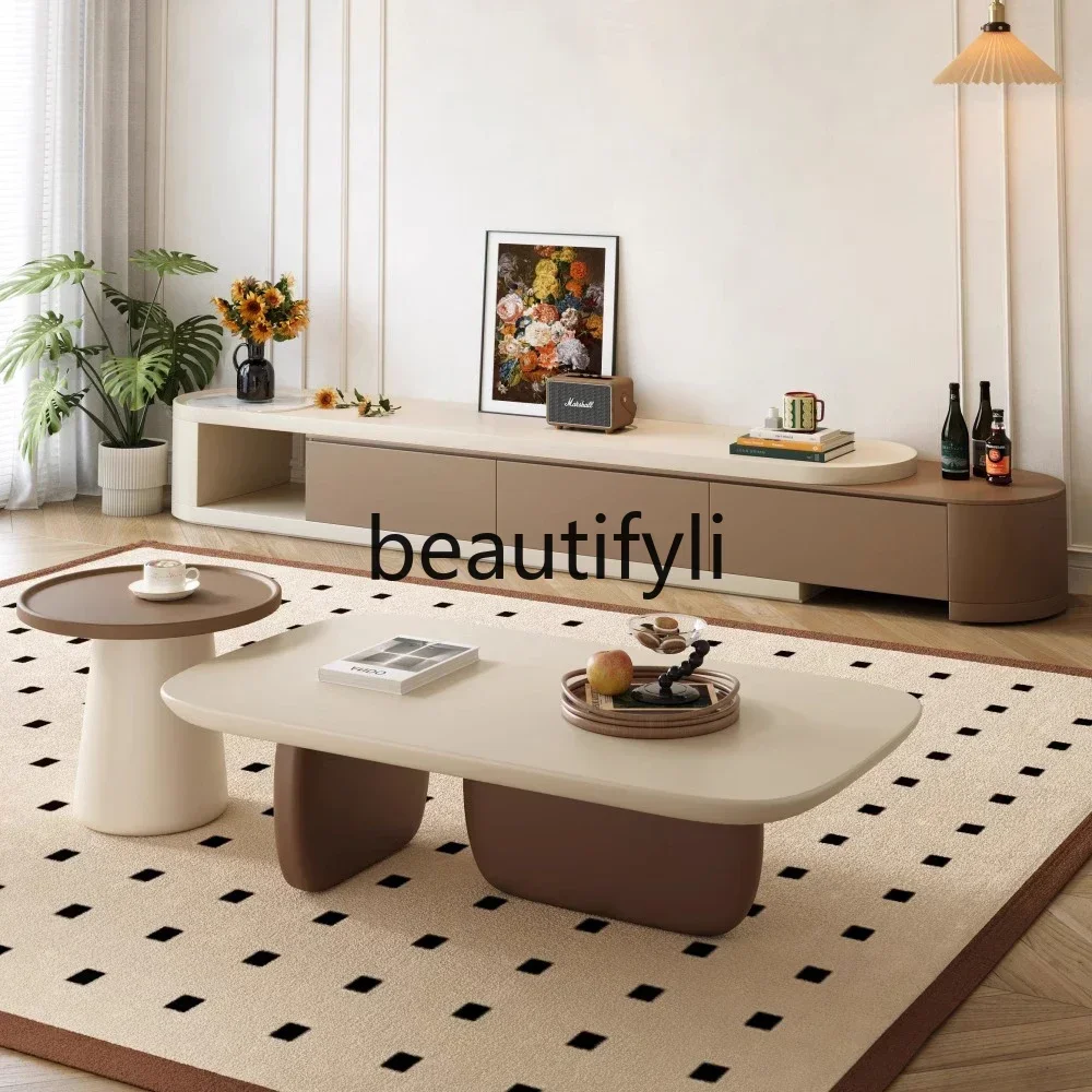 qqCream style living room household Italian Japanese oval coffee table TV cabinet combination new
qqCream style living room household Italian Japanese oval coffee table TV cabinet combination new