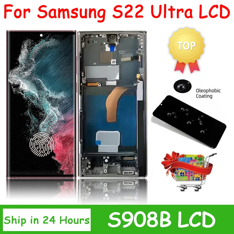 S22Ultra Display With Frame For Samsung S22 Ultra 5G LCD SM-S908B/DS S908N S908U S908E Display Touch Screen Digitizer Assembly
S22Ultra Display With Frame For Samsung S22 Ultra 5G LCD SM-S908B/DS S908N S908U S908E Display Touch Screen Digitizer Assembly