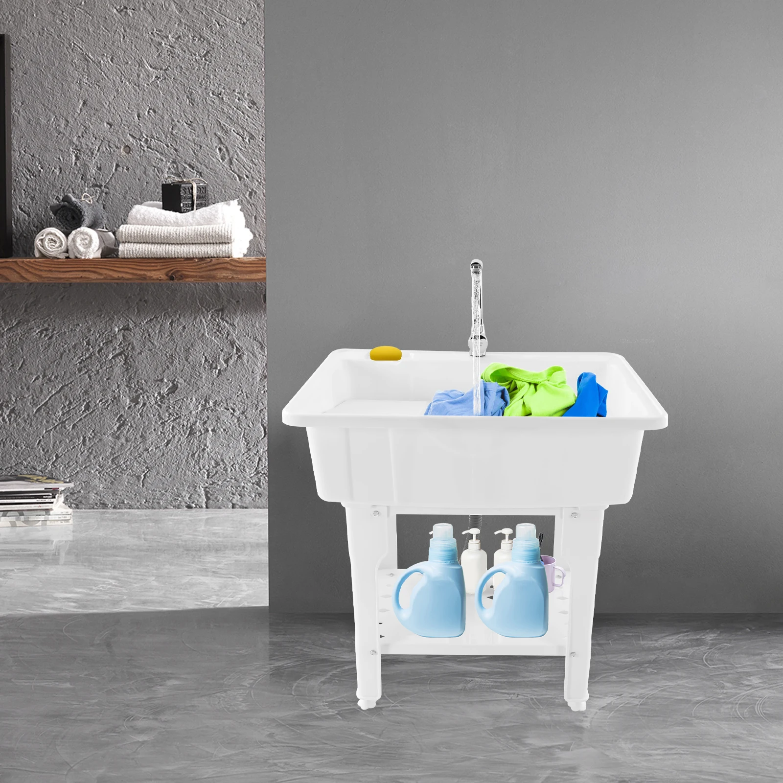Bymaocar Laundry Sink Plastic Utility Sink Freestanding Wash Tub with Washboard White for Laundry Room Garage Bathroom
Bymaocar Laundry Sink Plastic Utility Sink Freestanding Wash Tub with Washboard White for Laundry Room Garage Bathroom