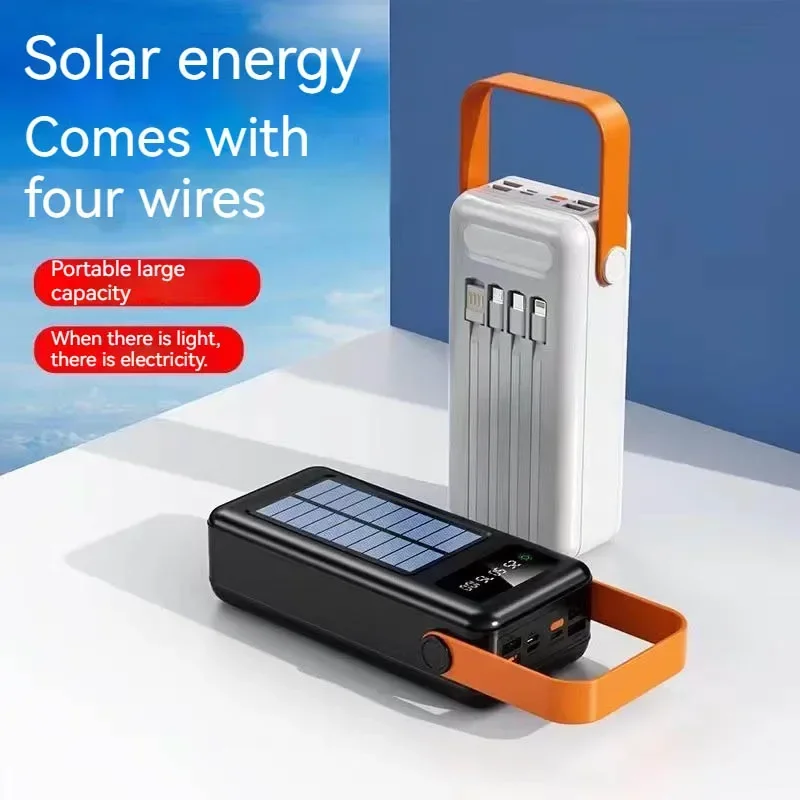 Large capacity solar 100000mAh power bank with built-in cable, outdoor camping portable LED light, mobile power supply
Large capacity solar 100000mAh power bank with built-in cable, outdoor camping portable LED light, mobile power supply