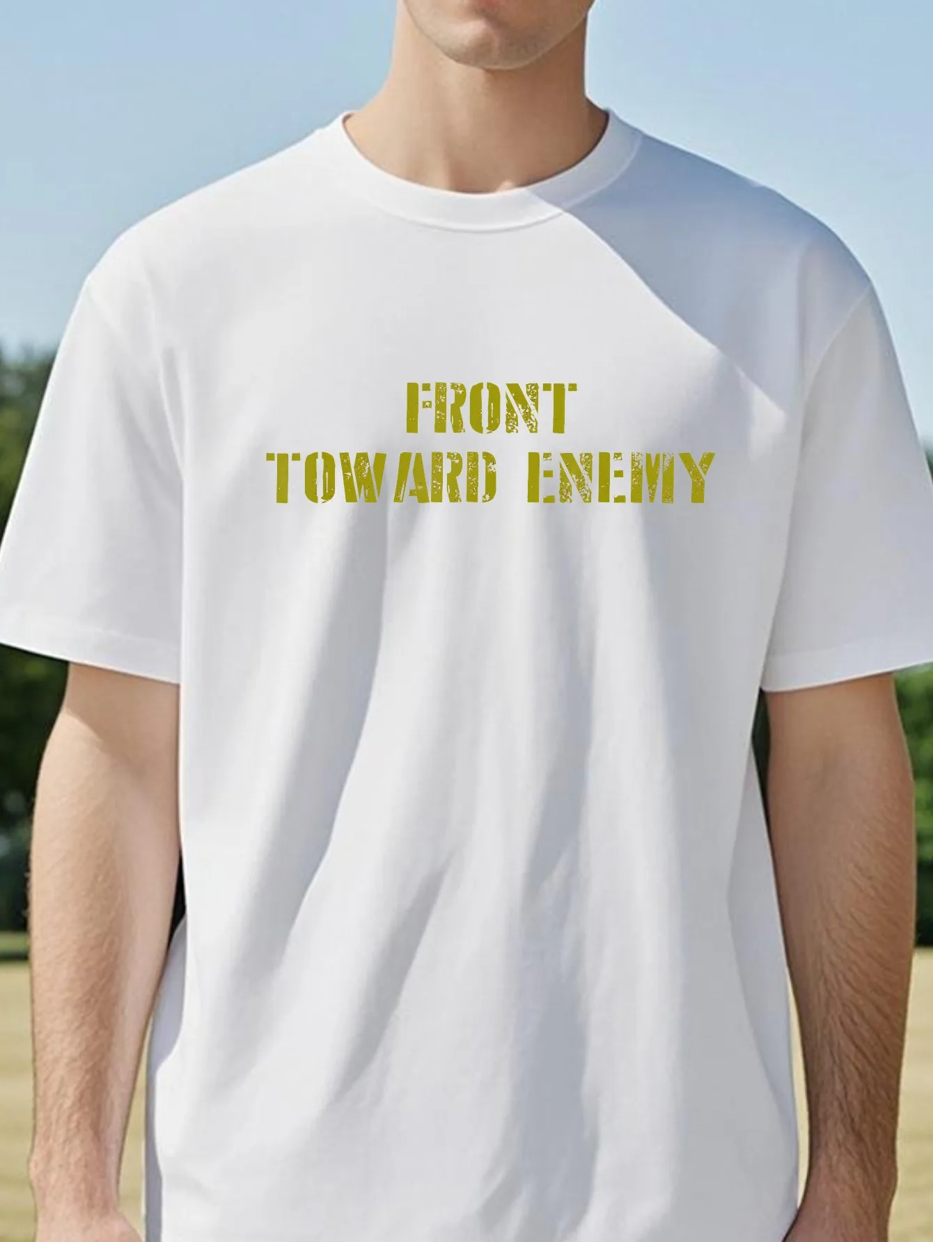 Front Toward Enemy Claymore Mine Funny Joke T-Shirt Men Cotton Tight Novelty New Arrival Camisas Hombre Tee
Front Toward Enemy Claymore Mine Funny Joke T-Shirt Men Cotton Tight Novelty New Arrival Camisas Hombre Tee