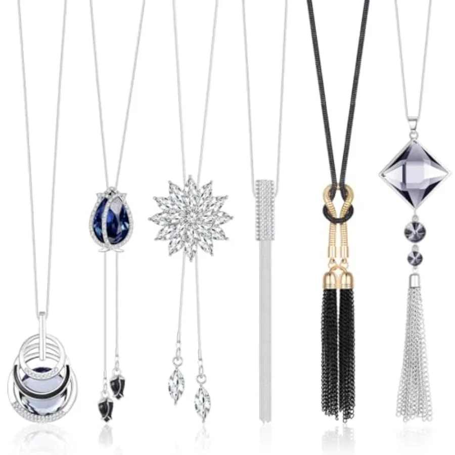 6Pcs Women Long Sweater Necklace Silver Plated Rhinestone Flower Tassel Pendant Neckace Jewelry Women Gifts
6Pcs Women Long Sweater Necklace Silver Plated Rhinestone Flower Tassel Pendant Neckace Jewelry Women Gifts