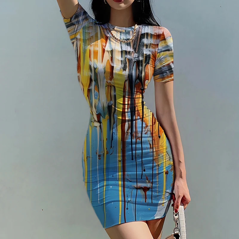 Summer new ladies slim dress color flowing 3D printed lady dress colorful ladies slim dress trend fashion ladies slim dress
Summer new ladies slim dress color flowing 3D printed lady dress colorful ladies slim dress trend fashion ladies slim dress