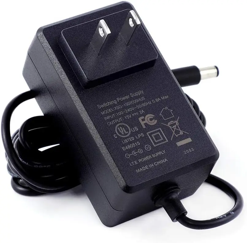 15V 2A Power Supply Charger, AC 100-240V to DC 15V 2A 30W, 5.5x2.1mm/2.5mm Universal Adapter
15V 2A Power Supply Charger, AC 100-240V to DC 15V 2A 30W, 5.5x2.1mm/2.5mm Universal Adapter