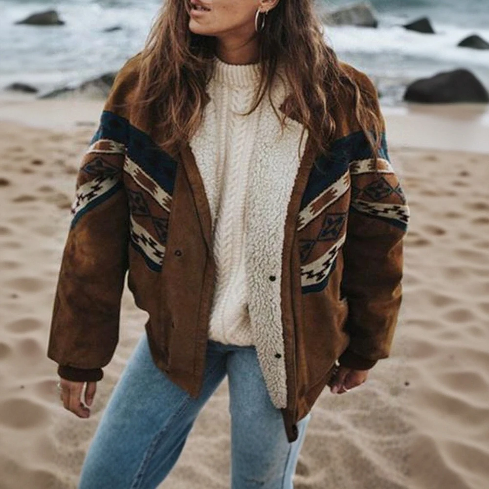 Women's Autumn Jacket Fashion Graphic Print Long Sleeve Zippered Separated Daily Basic Top for Casual Wear
Women's Autumn Jacket Fashion Graphic Print Long Sleeve Zippered Separated Daily Basic Top for Casual Wear