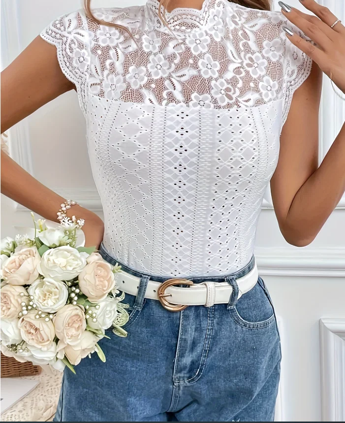Sexy slim lace shirt, vest, T-shirt temperament, foreign trend, fashion, hollow out, solid color, 2025 summer new item
Sexy slim lace shirt, vest, T-shirt temperament, foreign trend, fashion, hollow out, solid color, 2025 summer new item