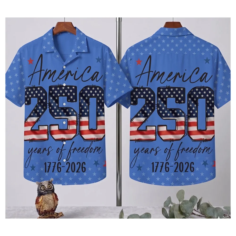 America 250 1776-2027 Retro Patriotic Shirt For Men Lapel Short Sleeve Single Breasted Oversized Shirts Personality Pop July 4
America 250 1776-2027 Retro Patriotic Shirt For Men Lapel Short Sleeve Single Breasted Oversized Shirts Personality Pop July 4