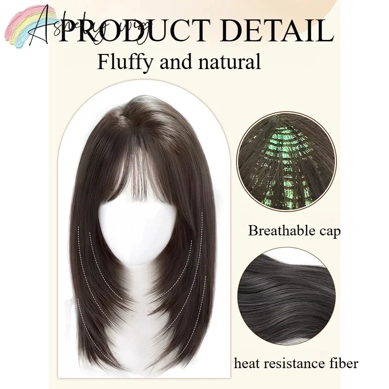 xiaoxiao Shoulder Black Brown Layered Synthetic Natural Hair Wigs For Body Wave Daily Women's Wig with Curtain Bangs Heat
xiaoxiao Shoulder Black Brown Layered Synthetic Natural Hair Wigs For Body Wave Daily Women's Wig with Curtain Bangs Heat