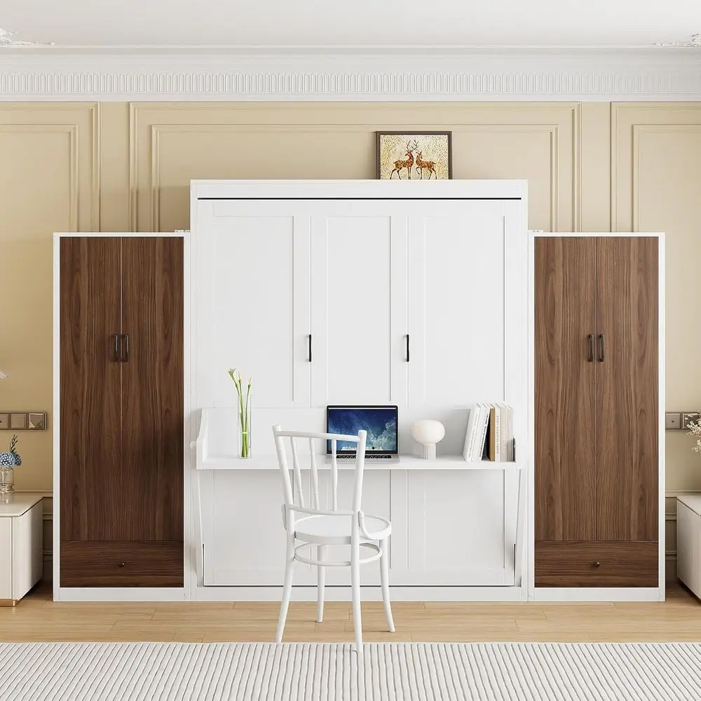 Space-Efficient Queen Murphy Bed with Integrated Desk, Closets, and LED Lights for Compact Living Spaces
Space-Efficient Queen Murphy Bed with Integrated Desk, Closets, and LED Lights for Compact Living Spaces