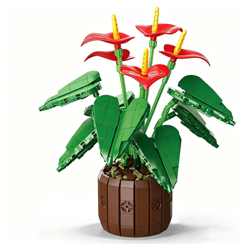 732PCS Anthurium Flowers Bonsai Building Blocks Potted Plant Model Desktop Ornament Educational DIY Holiday Gift For Adults
732PCS Anthurium Flowers Bonsai Building Blocks Potted Plant Model Desktop Ornament Educational DIY Holiday Gift For Adults