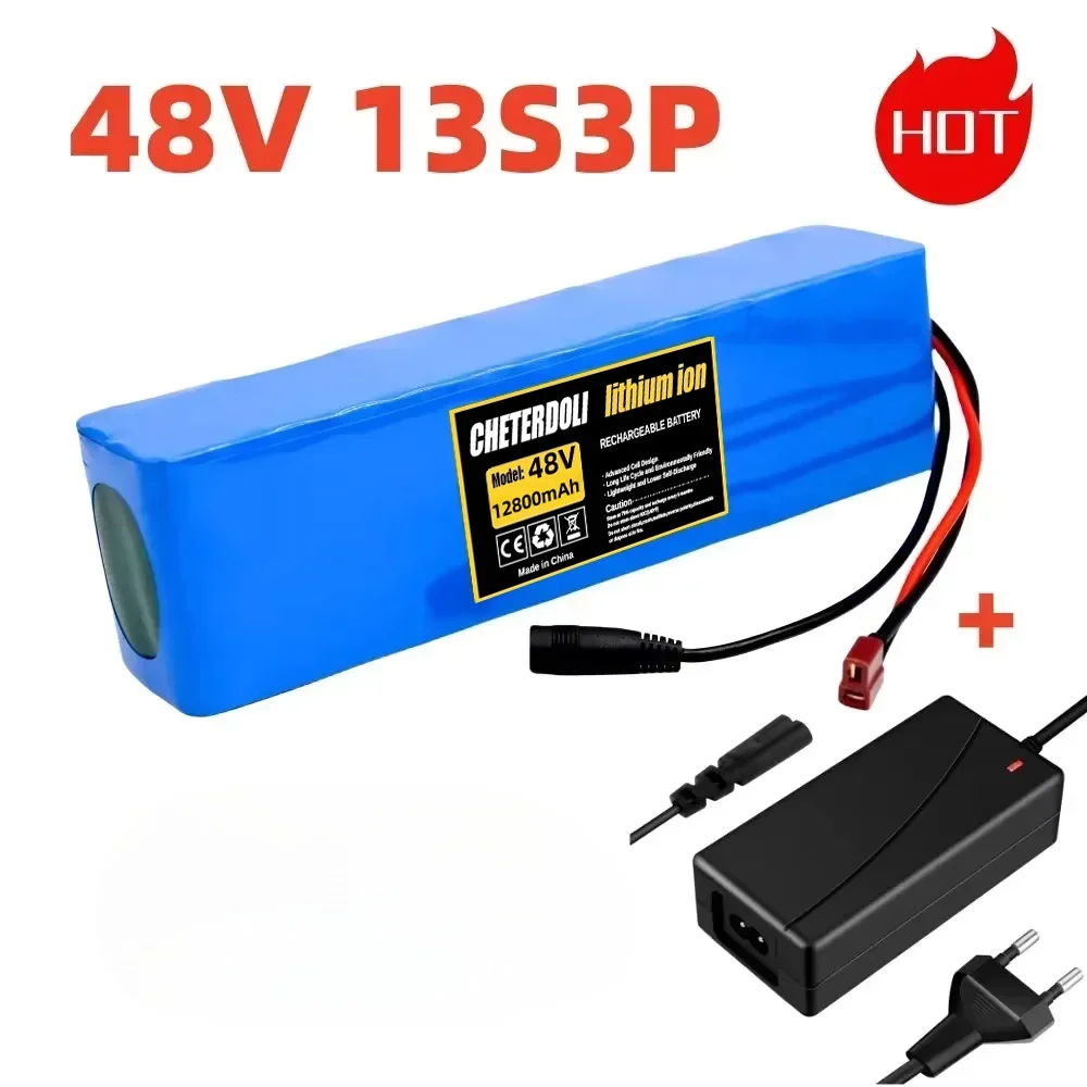 New 48V 12.8Ah Power 13S3P DC/T Lithium Ion Rechargeable Battery Pack Suitable for 48V motors with BMS+54.6V Charger
New 48V 12.8Ah Power 13S3P DC/T Lithium Ion Rechargeable Battery Pack Suitable for 48V motors with BMS+54.6V Charger