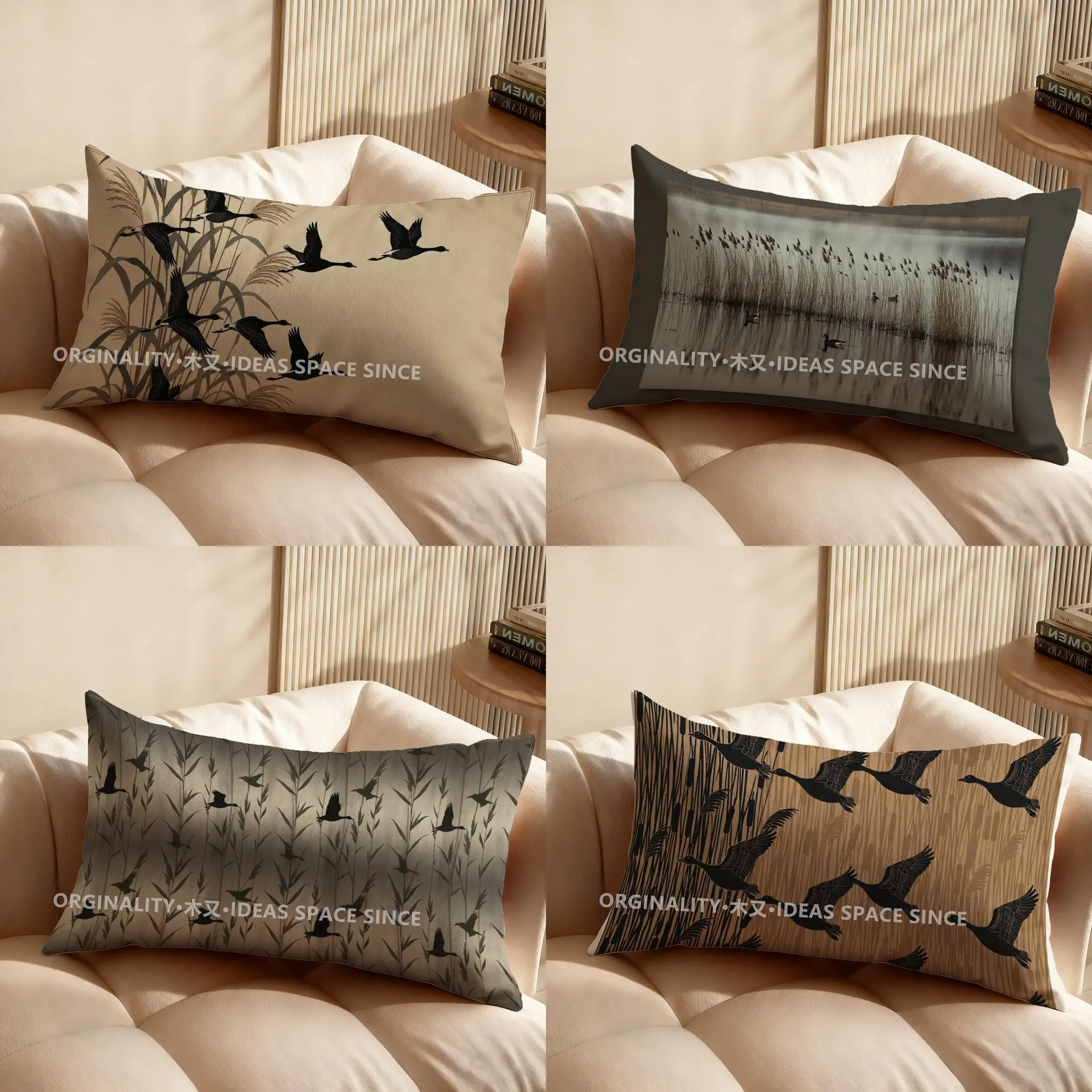 Декоративная подушка с 2D-изображением летящих гусей в стильном дизайне, подходит для дивана, спальни, автомобиля, прямоугольная подушка для спины.
Декоративная подушка с 2D-изображением летящих гусей в стильном дизайне, подходит для дивана, спальни, автомобиля, прямоугольная подушка для спины.