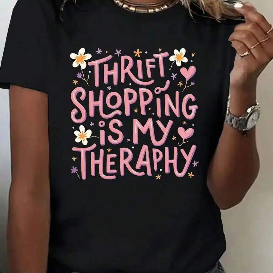 Womens Casual Short Sleeve Round Neck T-Shirt With Floral Hearts Stars Print Black Comfortable Fit
Womens Casual Short Sleeve Round Neck T-Shirt With Floral Hearts Stars Print Black Comfortable Fit