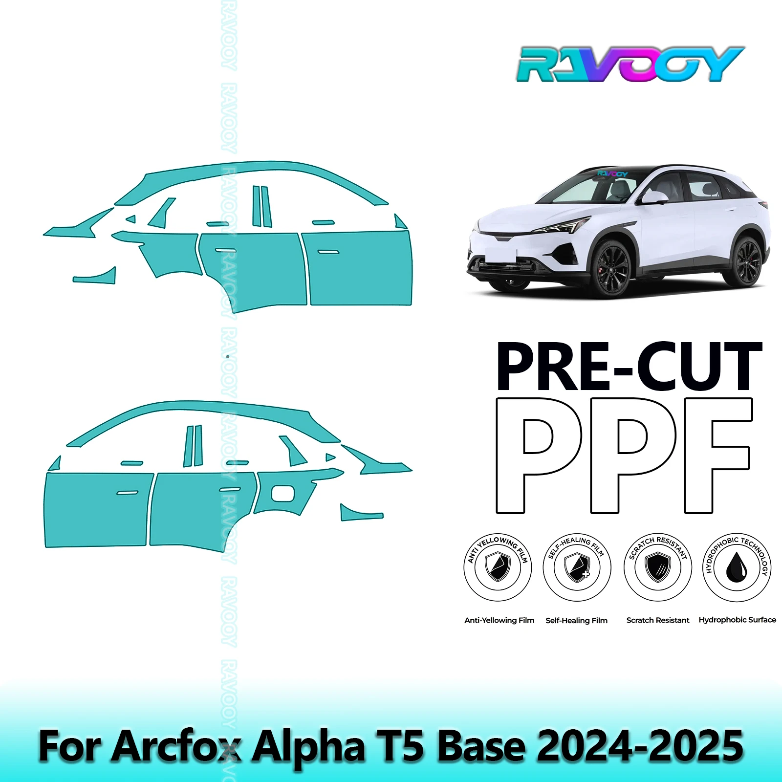 For Arcfox Alpha T5 Base 2024-2025 8.5mil Clear Matte Pre-Cut PPF Door & A/B Pillar Kit TPU Paint Protection Film Set
For Arcfox Alpha T5 Base 2024-2025 8.5mil Clear Matte Pre-Cut PPF Door & A/B Pillar Kit TPU Paint Protection Film Set