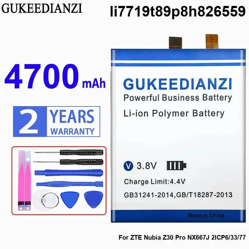 Аккумулятор мобильного телефона для Zte Nubia Z30 Pro NX667J 2ICP6 33 77, долговечный 4700 мАч Li7719t89p8h826559, высокоэффективный
Аккумулятор мобильного телефона для Zte Nubia Z30 Pro NX667J 2ICP6 33 77, долговечный 4700 мАч Li7719t89p8h826559, высокоэффективный