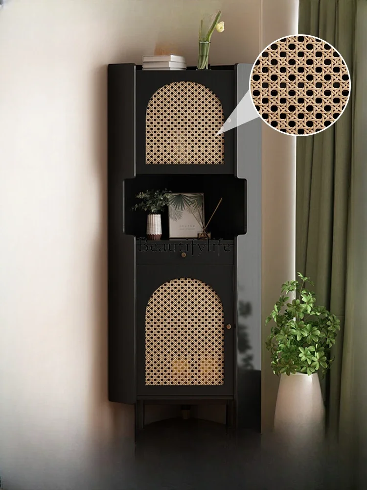 Solid Wood Triangle Corner Cabinet Retro Living Room Sofa Rattan Storage Rack Corner Dining Room Cabinet
Solid Wood Triangle Corner Cabinet Retro Living Room Sofa Rattan Storage Rack Corner Dining Room Cabinet