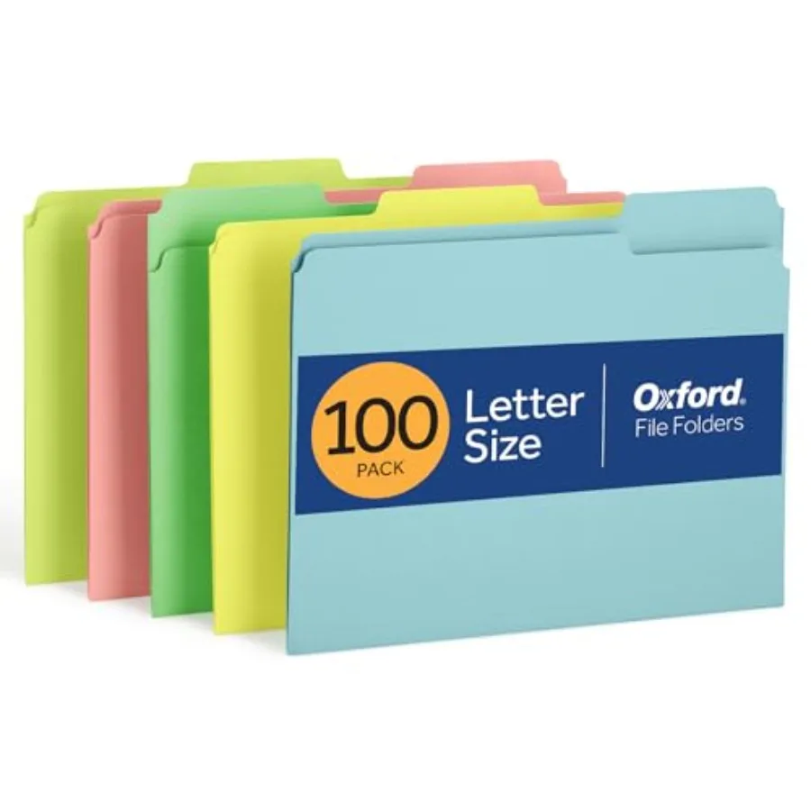 Colored File Folders, 100 Pack, Letter Size 8.5" x 11",3 Tabs, 5 Pastel Colors, Color-Coding for School, Office and Home Docume
Colored File Folders, 100 Pack, Letter Size 8.5" x 11",3 Tabs, 5 Pastel Colors, Color-Coding for School, Office and Home Docume