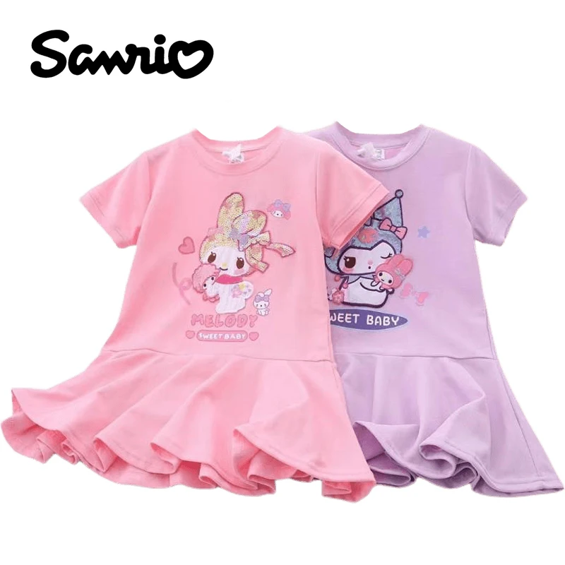Летнее аниме Kawaii Sanrios My Melody Kuromi, Хлопковое платье принцессы для девочек, милая детская юбка с мультяшным принтом, детская одежда
Летнее аниме Kawaii Sanrios My Melody Kuromi, Хлопковое платье принцессы для девочек, милая детская юбка с мультяшным принтом, детская одежда