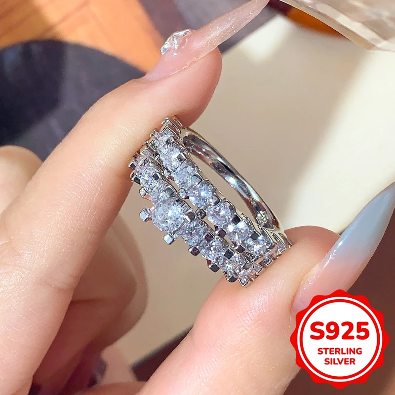 Simple authentic S925 sterling silver eight hearts eight arrows Four claws diamond set ring for women engagement gift jewelry
Simple authentic S925 sterling silver eight hearts eight arrows Four claws diamond set ring for women engagement gift jewelry