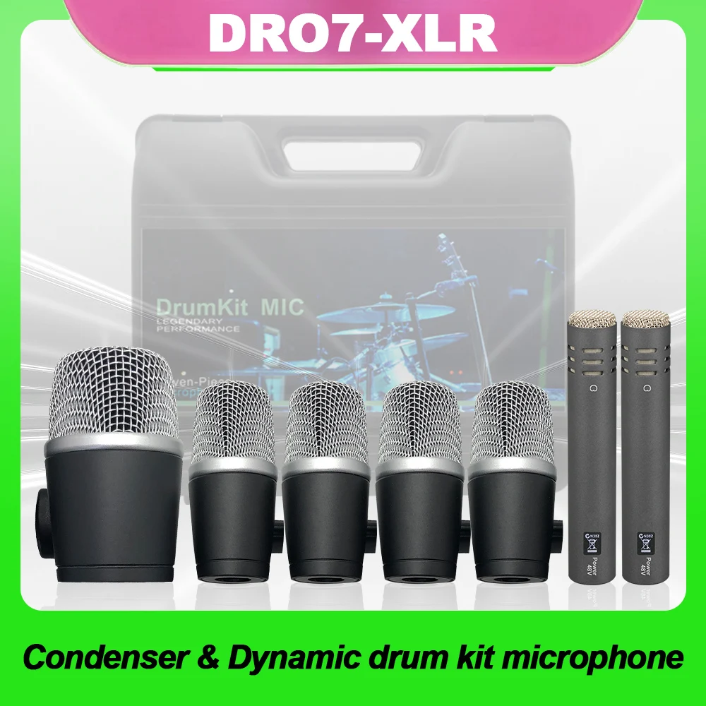 DR07-XLR Metal Drum Microphone Kit XLR Plug Quick Response For Performances Home Recording Clubs Rehearsal Halls
DR07-XLR Metal Drum Microphone Kit XLR Plug Quick Response For Performances Home Recording Clubs Rehearsal Halls