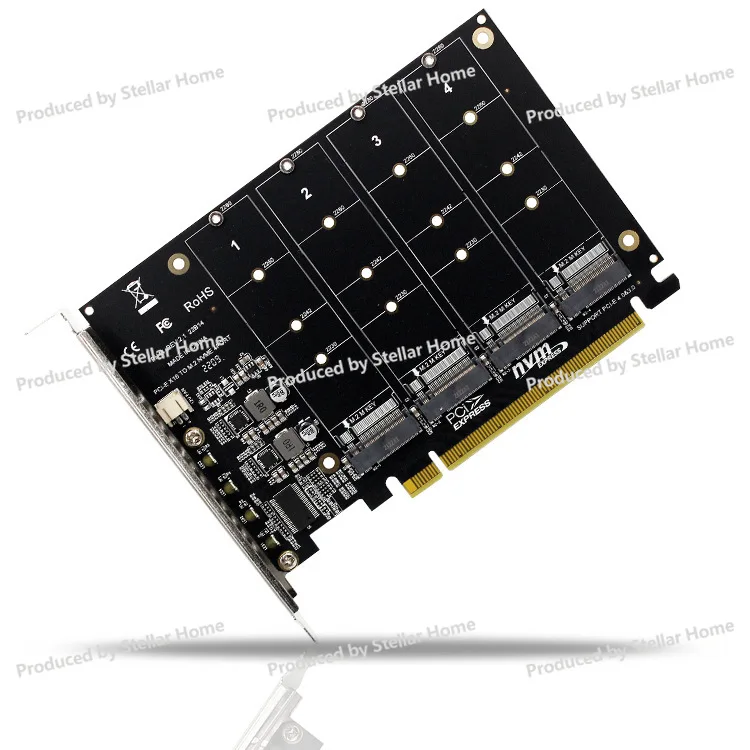 PH44 M.2 NVME Карта 4-дискового массива PCIE Карта разделения сигналов PCIE4.0
PH44 M.2 NVME Карта 4-дискового массива PCIE Карта разделения сигналов PCIE4.0