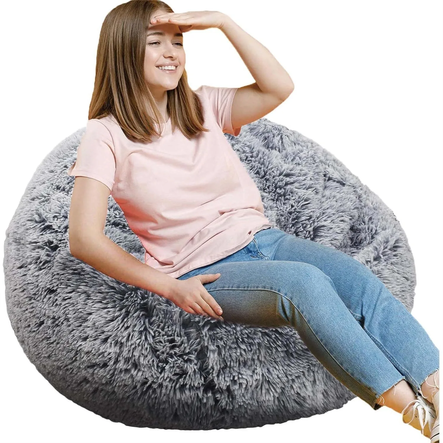 Fluffy Bean Bag Chair, 3FT Round Foam Filled for Teens & Kids, Ultra Soft Faux Fur Fabric for Playroom, Living Room, Bedroom
Fluffy Bean Bag Chair, 3FT Round Foam Filled for Teens & Kids, Ultra Soft Faux Fur Fabric for Playroom, Living Room, Bedroom