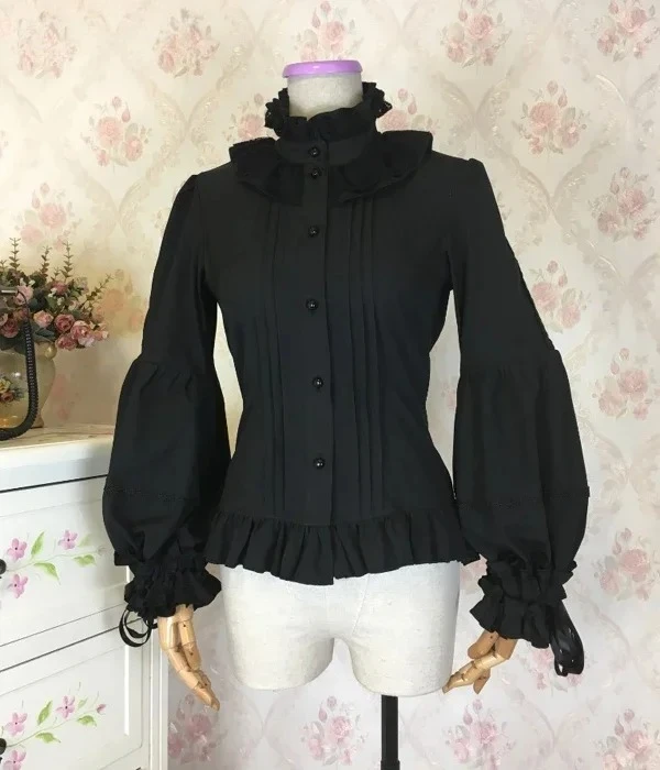 Spring and Autumn Long Sleeve Stand-up Collar Solid Color Tops Court Lolita Goth Style Retro Lace Versatile Slim Fit Inner Shirt
Spring and Autumn Long Sleeve Stand-up Collar Solid Color Tops Court Lolita Goth Style Retro Lace Versatile Slim Fit Inner Shirt