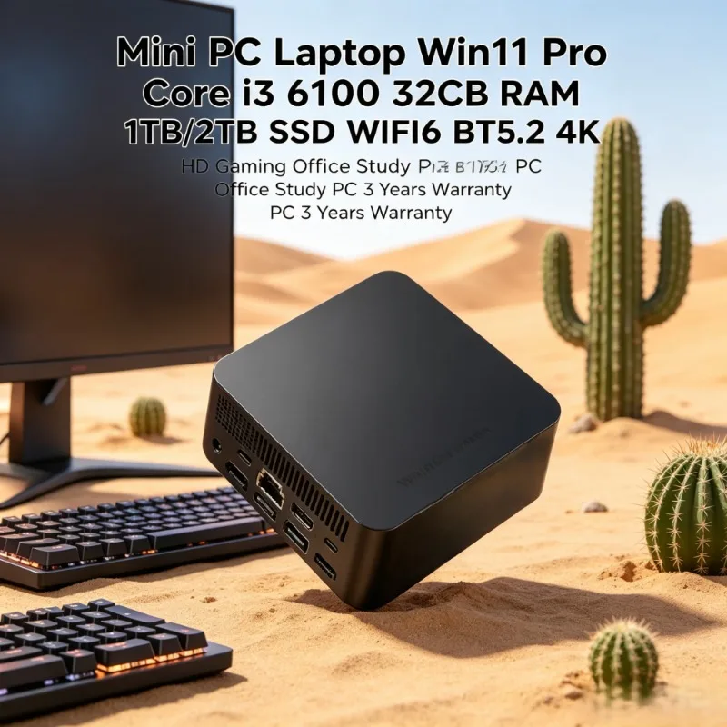 Win11 Pro Mini Laptop, Core i3 6100, 32GB RAM, 1TB/2TB SSD, WiFi6, BT5.2, 4K Screen, Gaming Office Study | 3Y Warranty
Win11 Pro Mini Laptop, Core i3 6100, 32GB RAM, 1TB/2TB SSD, WiFi6, BT5.2, 4K Screen, Gaming Office Study | 3Y Warranty