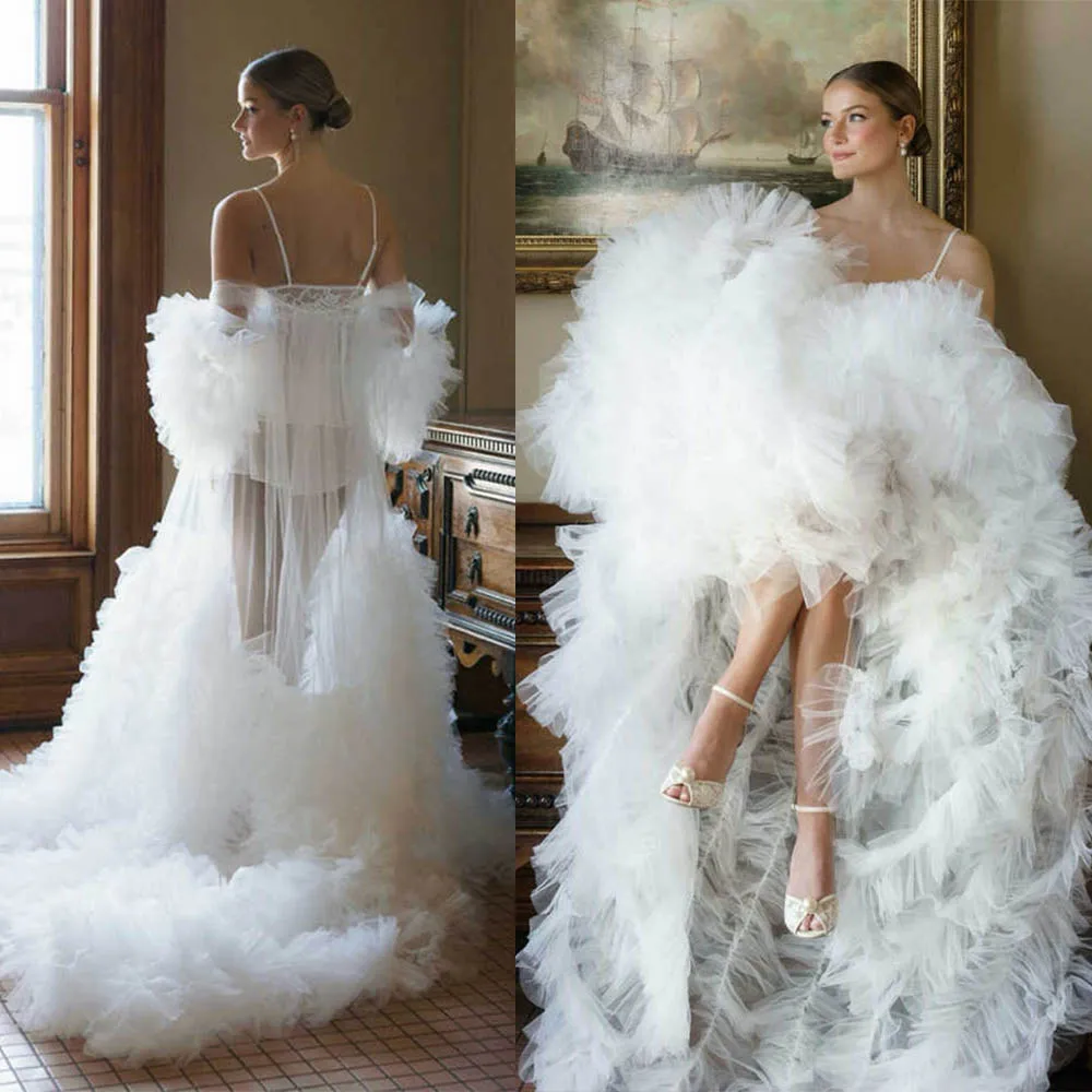 Women Dress Long Puffy Tulle Robe Pregnancy Maternity Robe Customized Wedding Bridal Dresses Ruffled Tiered Skirts Sleepwear
Women Dress Long Puffy Tulle Robe Pregnancy Maternity Robe Customized Wedding Bridal Dresses Ruffled Tiered Skirts Sleepwear