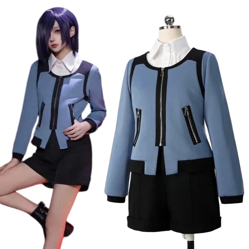 Anime Kirishima Toka Cosplay Costume White Shirt Black Shorts Blue Coat Full Set Role Play Outfit for Women Theme Party
Anime Kirishima Toka Cosplay Costume White Shirt Black Shorts Blue Coat Full Set Role Play Outfit for Women Theme Party