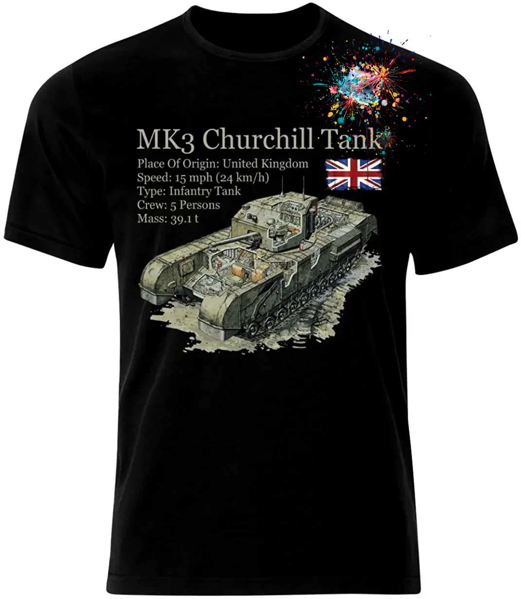British MK 3 Churchill Tank T-Shirt The Second World War Panzer Armure Cotton O-Neck Short Sleeve Men's T Shirt New Size S-3XL
British MK 3 Churchill Tank T-Shirt The Second World War Panzer Armure Cotton O-Neck Short Sleeve Men's T Shirt New Size S-3XL