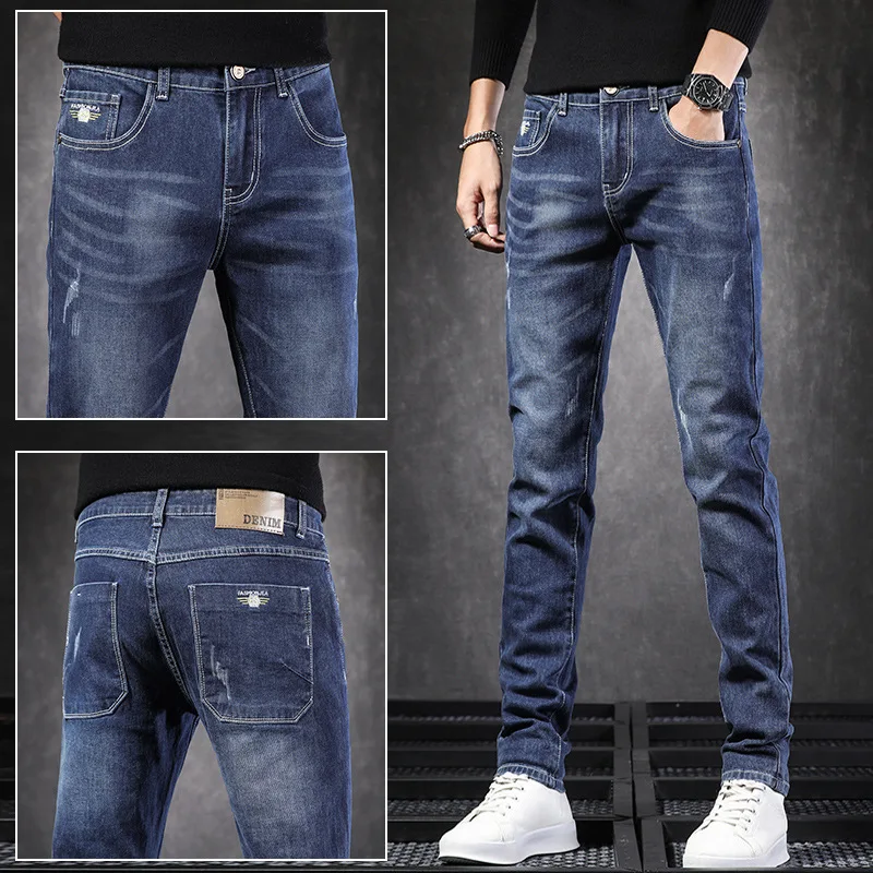 2023 new spring fall men's jeans men slim legs pants Korean version of the trend stretch jeans long pants men
2023 new spring fall men's jeans men slim legs pants Korean version of the trend stretch jeans long pants men