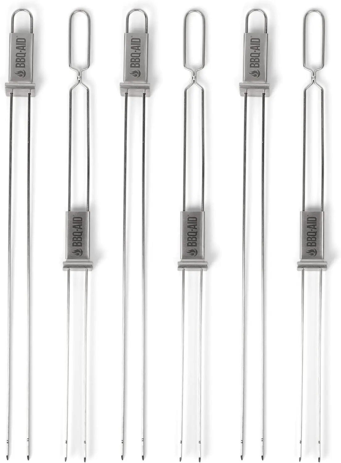 Double-Pronged Stainless Steel Kabob Skewers with Quick Release - 13-Inch for BBQ Grilling
Double-Pronged Stainless Steel Kabob Skewers with Quick Release - 13-Inch for BBQ Grilling