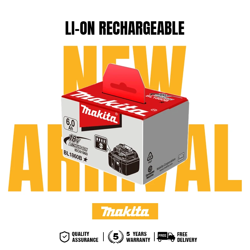 50% off 2025 Brand New Packaging | Makita 18V 6Ah Li-On rechargeable | Compatible with BL1815, BL1830, BL1840, BL1850, BL1860
50% off 2025 Brand New Packaging | Makita 18V 6Ah Li-On rechargeable | Compatible with BL1815, BL1830, BL1840, BL1850, BL1860