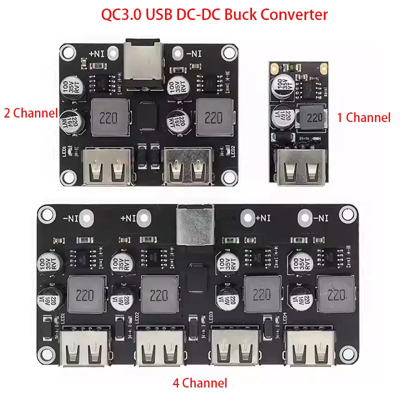 1/2/4 Channel USB QC3.0 USB DC-DC Buck Converter Charging Step Down Module 6-32V 9V12V24V to 5V Fast Quick Charger Circuit Board
1/2/4 Channel USB QC3.0 USB DC-DC Buck Converter Charging Step Down Module 6-32V 9V12V24V to 5V Fast Quick Charger Circuit Board