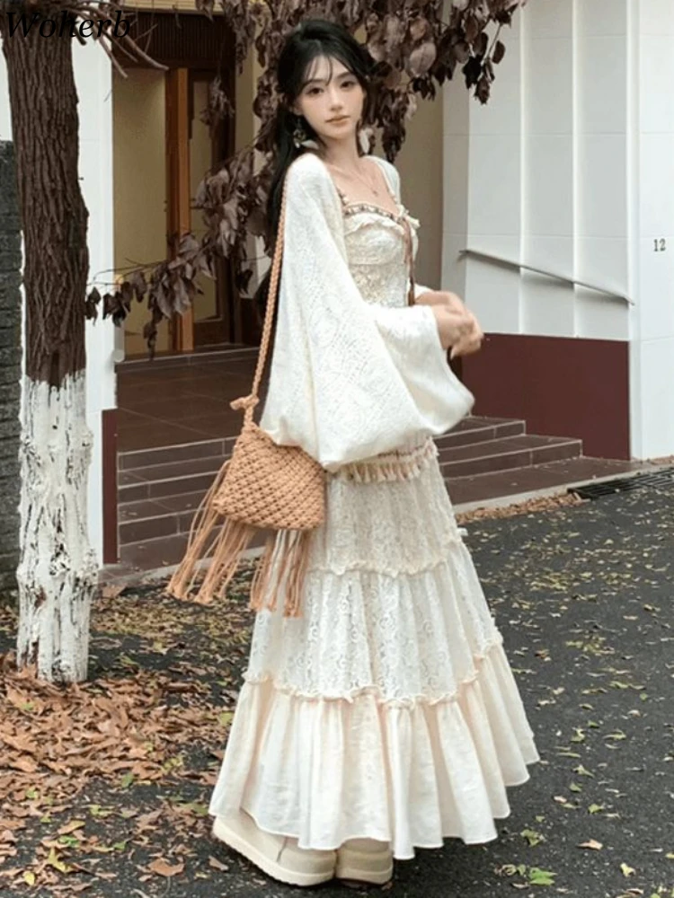 Комплекты из 3 предметов Женская одежда Roupas Y2K Кардиган с рукавами «летучая мышь» Милый бандажный жилет с кисточками Кружевные лоскутные макси-юбки Костюм Лето
Комплекты из 3 предметов Женская одежда Roupas Y2K Кардиган с рукавами «летучая мышь» Милый бандажный жилет с кисточками Кружевные лоскутные макси-юбки Костюм Лето