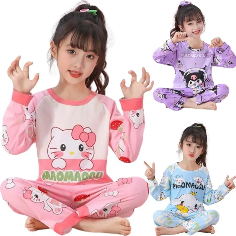 Hello Kittys Child Boy Girl Pajamas Sanrios Anime Kawaii Cartoon Figure Spring Summer Long Sleeves Soft Fabric Home Suit Gift
Hello Kittys Child Boy Girl Pajamas Sanrios Anime Kawaii Cartoon Figure Spring Summer Long Sleeves Soft Fabric Home Suit Gift