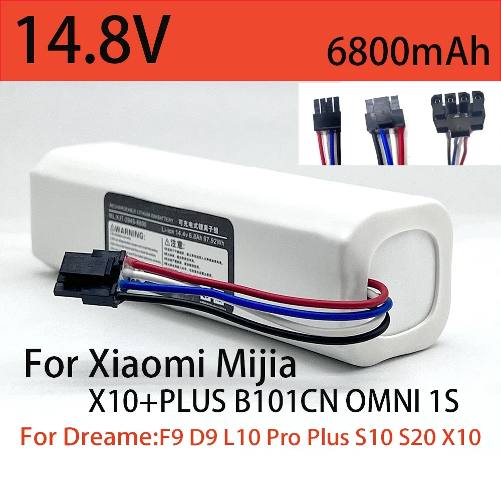 Аккумулятор 14.8V 6800mAh для роботов-пылесосов Xiaomi Mijia X10+PLUS B101CN OMNI 1S и Dreame F9 D9 L10 Pro Plus S10 S20 X10
Аккумулятор 14.8V 6800mAh для роботов-пылесосов Xiaomi Mijia X10+PLUS B101CN OMNI 1S и Dreame F9 D9 L10 Pro Plus S10 S20 X10