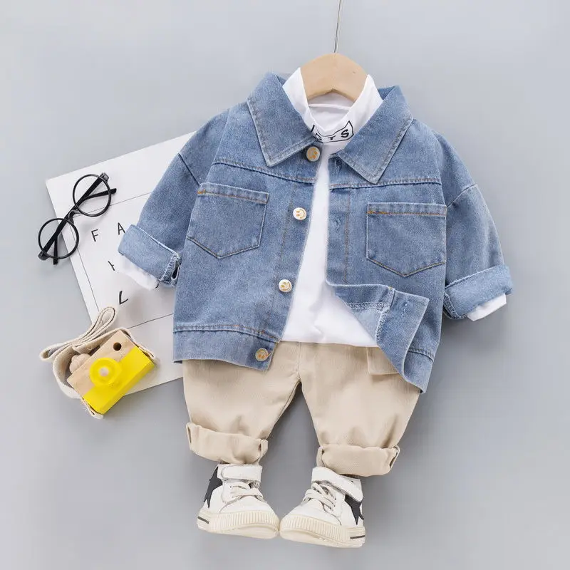 Children Fashion Suit Spring Kids Boy Girl Denim Coat T-shirt Pants 3Pcs/Set Toddler Clothing Infant Sportswear 0-5 Years
Children Fashion Suit Spring Kids Boy Girl Denim Coat T-shirt Pants 3Pcs/Set Toddler Clothing Infant Sportswear 0-5 Years