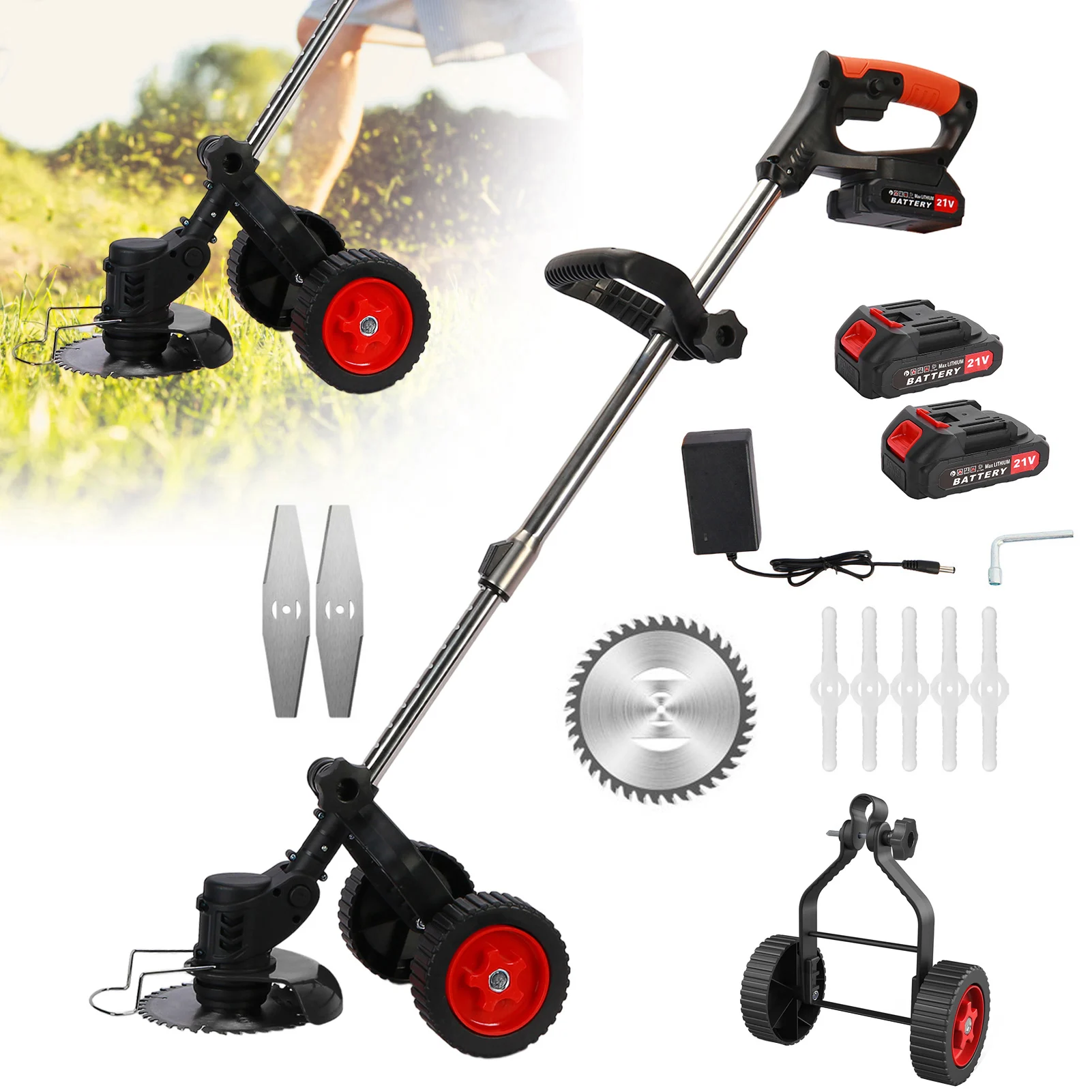 21V 2000mAh Batteries Supply Rechargeable D-Shaped Handle 2 Wheel Electric Lawn Mower 3 In 1 Small Push Lawn Cordless Trimmer
21V 2000mAh Batteries Supply Rechargeable D-Shaped Handle 2 Wheel Electric Lawn Mower 3 In 1 Small Push Lawn Cordless Trimmer