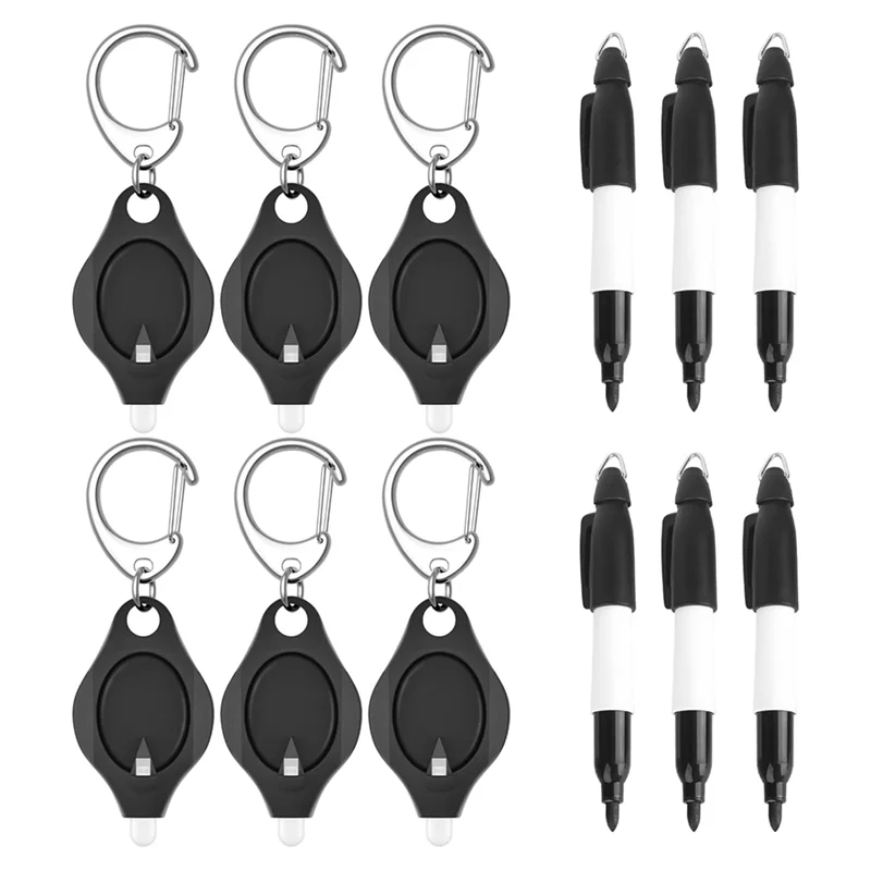 ABEZ Mini Keychain Flashlights & Permanent Marking Pens Kit Portable 12 Lumen Battery Powered LED Torches And Marker Pens Set 12
ABEZ Mini Keychain Flashlights & Permanent Marking Pens Kit Portable 12 Lumen Battery Powered LED Torches And Marker Pens Set 12