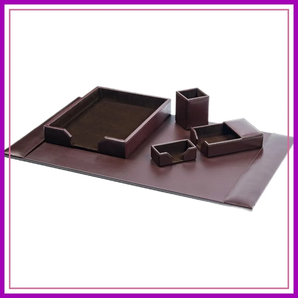 Bonded Leather Desk Set - Luxury Desk Pad & Organization Essentials - Executive Office Decor - Dark Brown, 5 Piece
Bonded Leather Desk Set - Luxury Desk Pad & Organization Essentials - Executive Office Decor - Dark Brown, 5 Piece