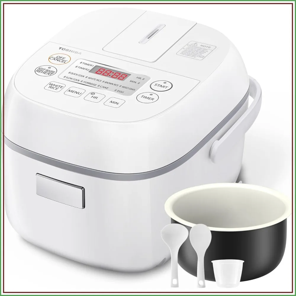 Mini Rice Cooker, 3 Cups Uncooked, Steamer & Warmer, Fuzzy Logic, One-Touch Cooking, 24H Timer, Auto Keep Warm, White
Mini Rice Cooker, 3 Cups Uncooked, Steamer & Warmer, Fuzzy Logic, One-Touch Cooking, 24H Timer, Auto Keep Warm, White